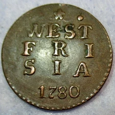 High Grade 1780 New York Penny Colonial Copper Cent West Frisia Mint Certificate