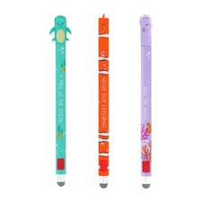 Legami "Under The Sea"ASST 0.7mm Erasable Gel Pen 3 Pens With 1ml Refills UK