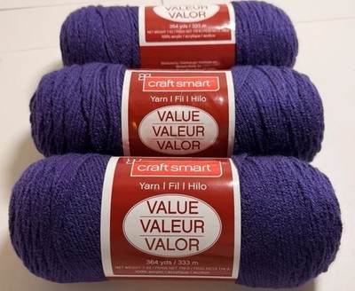 Craftsmart Value Yarn Purple lot of 3