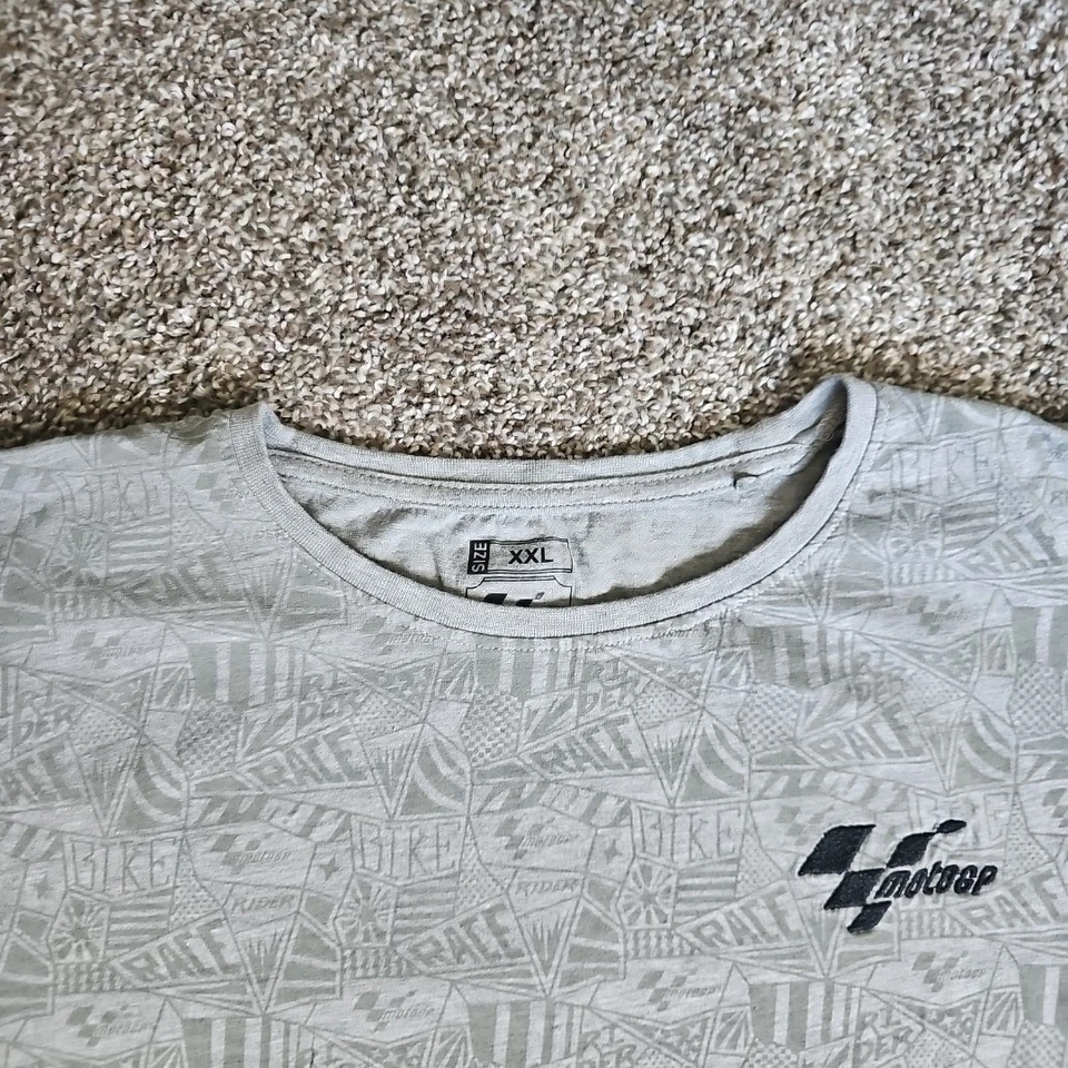 Moto GP Size 2XL Gray Short Sleeve Embroidered AOP Motorcycle Racing Shirt - Image 3 of 4