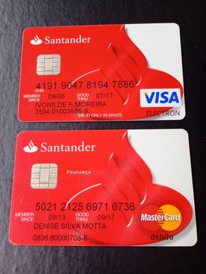Brasil - Santander - Debit/Credit Card - Visa/Mastercard - Expired - 2 cards