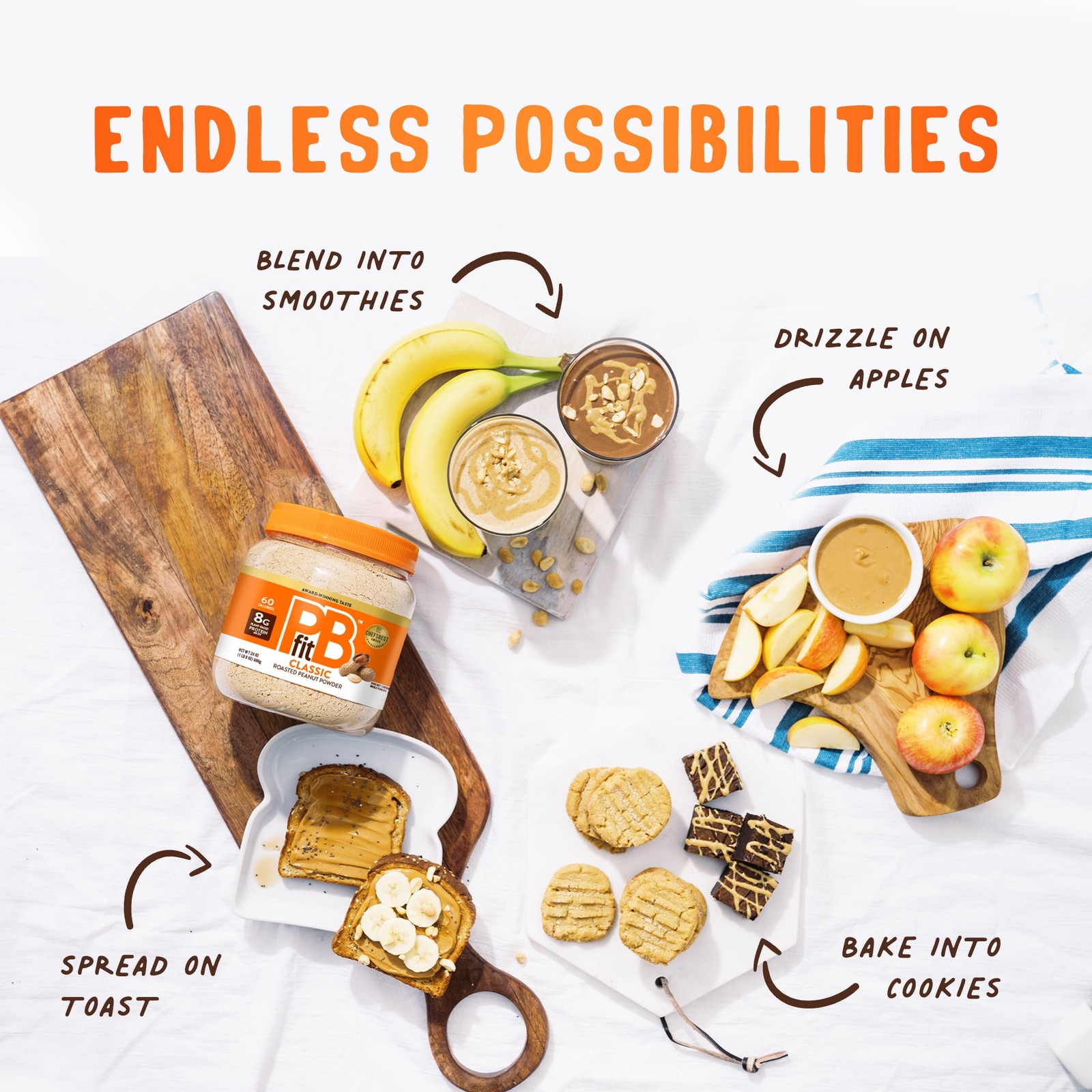 Classic Peanut Butter Powder, Roasted Peanut Powder, 24 oz