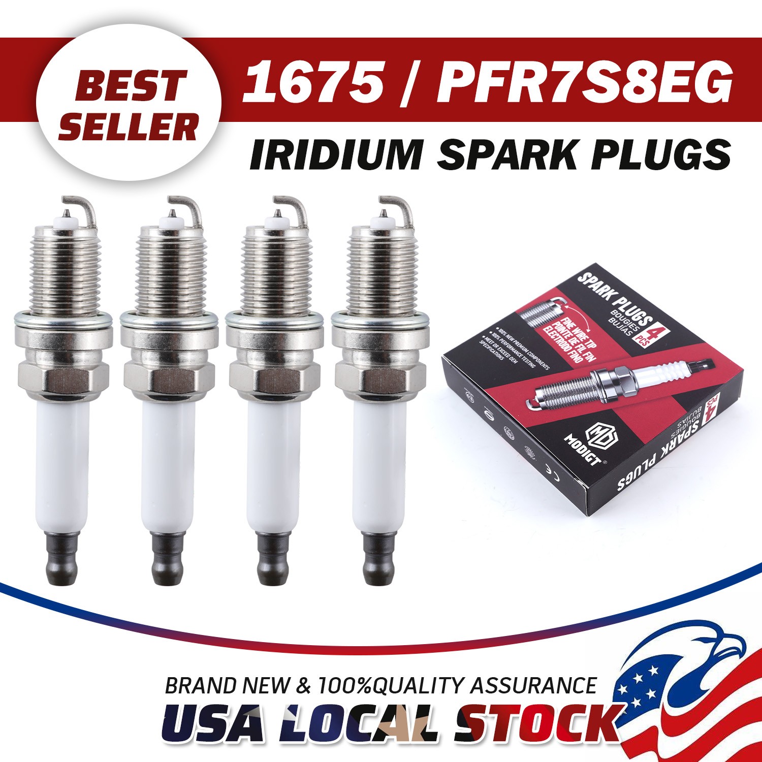 4X 06H905601A PFR7S8EG Durable Spark Plugs For VW Passat Golf Jetta Audi A4 A5