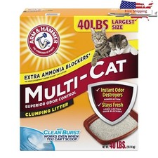 Multi-Cat Clumping Cat Litter Fresh Scent Odor Control Non Dusty 40lb Box New 0.83 per pound