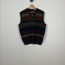 The Italian Sweater Co Wool Blend Grandpa Men's XL Preppy Striped Sweater Vest