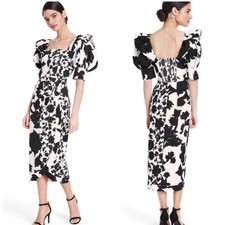 Christopher John Rogers x Target Dress 2 Floral Puff Sleeve Wrap Smocked Poplin