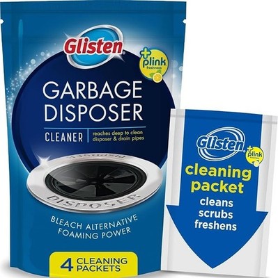 Garbage Disposer Cleaner, Lemon Scent Odor Eliminator, 4 Packets | Powerful Foam