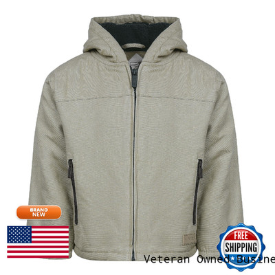 Hunter Hooded Canvas Workwear Heavy-Duty Plush-Lined Outerwear Coat Warm Hood