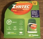 Lot of 2 Zyrtec Allergy Relief 10mg Tablets 60 Count   Antihistamine   NEW