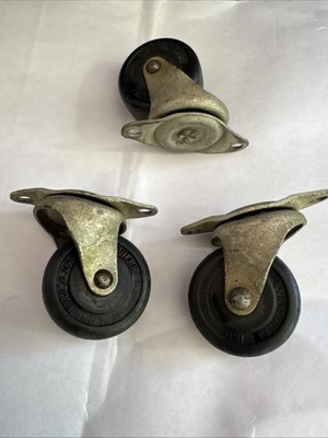 Vintage Faultless Casters Set Of 3 Easy Roll By Noelting Faultless Evansville IN