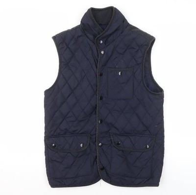 River Island Herren Steppweste Blau S Regular Fit Polyester