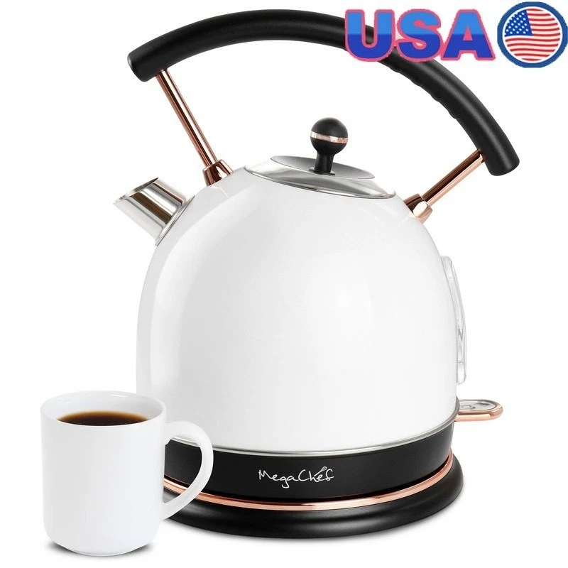 Electric Kettle 1.8L 1500W Half Circle Stainless Steel Cordless Auto Shut Off US