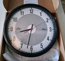 WALL CLOCK LATHEM 12" AIRTIME SOLAR BATTERY WIRELESS AT12RPS ROUND ANALOG  