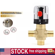 Water Temperature Control Brass G1/2" Thermostatic Mixing Valve Home Improvement