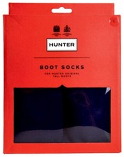   HUNTER Socks Original Knee Tall Boot Socks Recycled Fleece LG Navy Blue NIB
