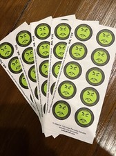 Mr. Yuk Stickers 50 Stickers 5 Sheets Yuck FREE SHIP 70  s 80  s 90  s RETRO 
