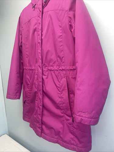 Chaqueta LL Bean para mujer mediana pequeña OKLS3 cremallera completa rosa negra forrada de piel sintética - Imagen 4 de 24