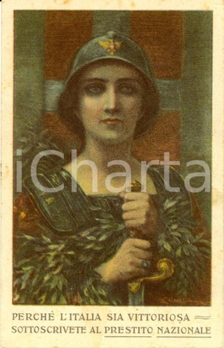 1918 WW1 Perché l'ITALIA sia vittoriosa sottoscrivete Prestito nazionale *FP NV