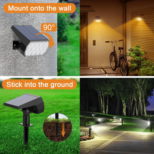 Solar Color Changing Spot Lights Outdoor, Waterproof Solar Christmas Lights, 7 M - Picture 4 of 12