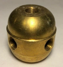 New Large Turned Brass 2 Pc. Cluster Body, 4 Light, 1/8F Tap, Unfinished #CB452A