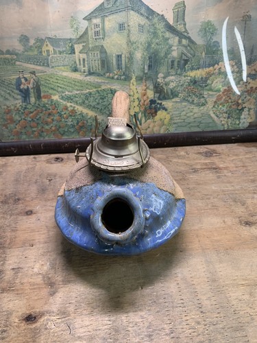Vintage Stoneware Pottery Oil Lamp Base Handmade And Dated ‘86- Built Well - Picture 6 of 9