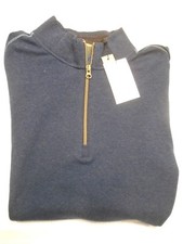 Robert Graham 100% Cotton Elliot Quarter Zip Sweater NWT XXL $198 Dark Blue