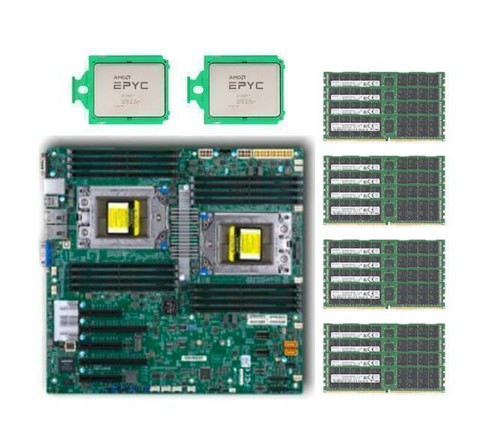 Supermicro H11DSi Motherboard + AMD EPYC 7702 + SK Hynix 1T (64gbx16) 2666MHz