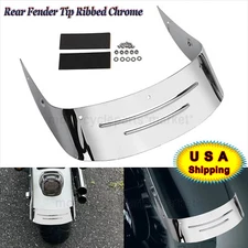 Chrome Ribbed Rear Fender Tip Mudguard Trim For Harley Fat Boy FLSTF EFI FLSTFI