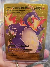 Charizard Vmax Premium Gold Foil Fan Art Vinyl Textured Collector Pokemon SV107