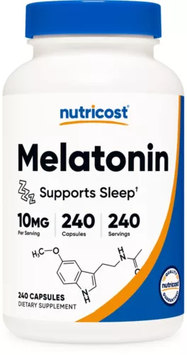 Nutricost Melatonin 10mg, 240 Tablets - 10mg Per Serving, Non-GMO, Gluten Free