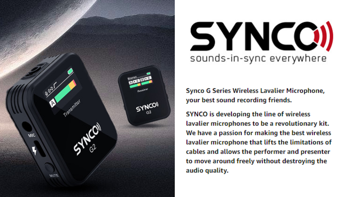 SYNCO Wireless Lavalier Microphone G2(A1) 2.4G Lavalier 1