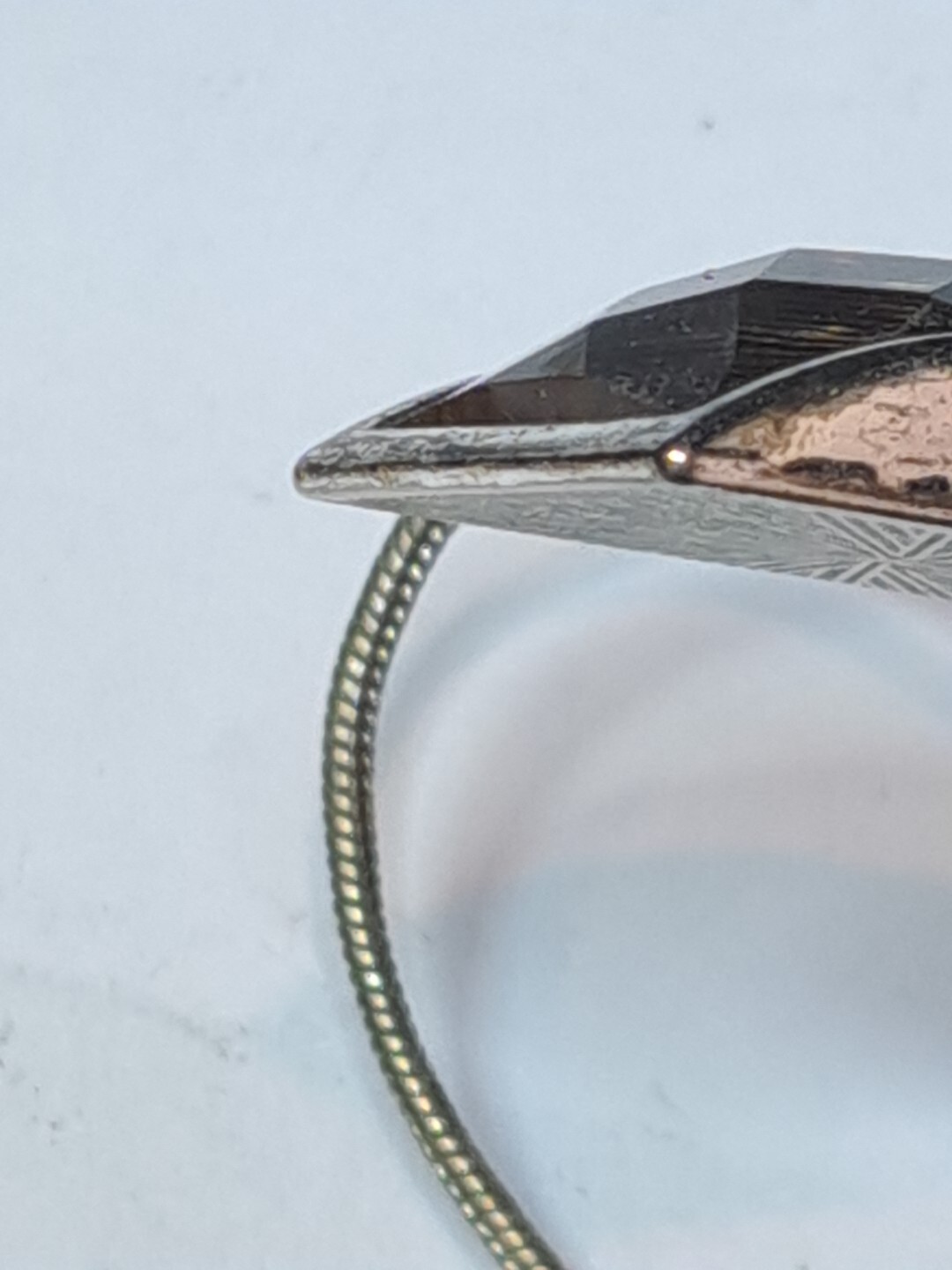 multi facet rectangular pendant silver snakecord … - image 9