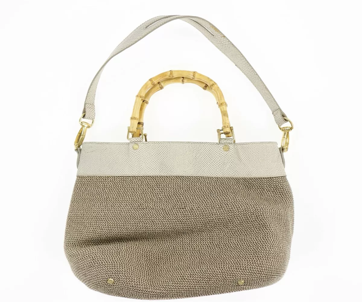 Eric Javits 243407 Womens Analu Squishee Tote Bag Beige Gray Size