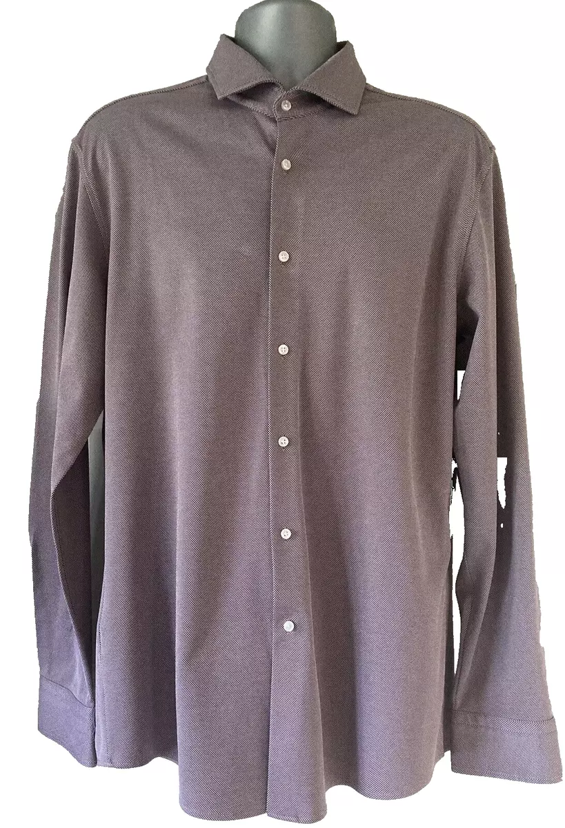 HUGO BOSS Men s Mulberry Long Sleeve Shirt Size XL 17 Eu 43 Slim Fit