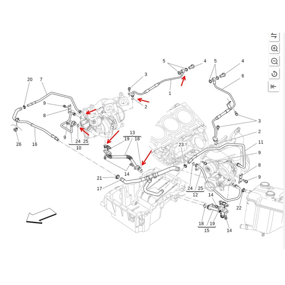 Engine Turbocharger Radiator Water Pipe Seal for Maserati 2022-2025 Grecale 3.0T - Image 3 of 4