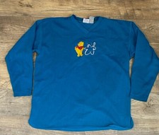 Vintage Disney Winnie The Pooh Embroidered Sweatshirt Size XL Blue