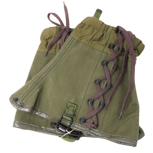Italian Military Gaiters, Canvas, Nylon Upper, Leather Trim, Made in Italy - Picture 8 of 9