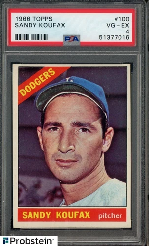 1966 Topps #100 Sandy Koufax Los Angeles Dodgers HOF PSA 4 VG-EX