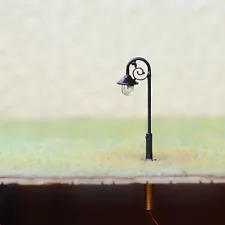 5 x N scale model railroad antique street light warm white LED lamp post #F0911