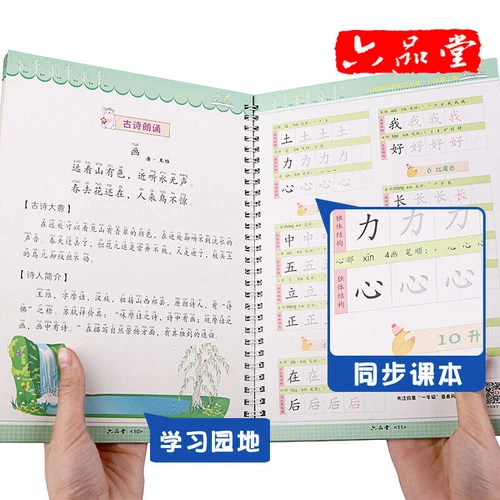 Full set Chinese textbook Hard pen calligraphy grade1 全套一年级小学生人教版语文硬笔书法正楷 - Picture 2 of 4