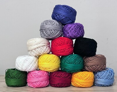 Set of 2 Crochet/Embroidery Thread/Cotton Yarn - Save up to 65% - 15 Colors
