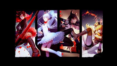 Anime rwby ruby rose weiss schnee blake belladonna yang Play Gaming Mat Desk