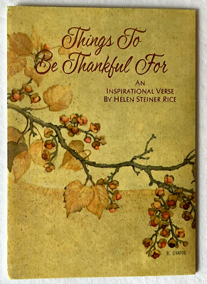 Vintage Gibson Thanksgiving Tri Fold Poem Helen Rice Greeting Card Inspirational