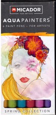 Micador Aqua Painters Artist Markers 6-piece NEW Spring Collection