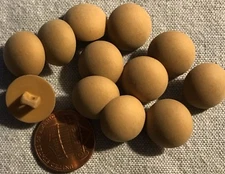 12 Matte Tan Light Brown Domed Plastic Shank Buttons Just Over 9/16" 15MM # 2849