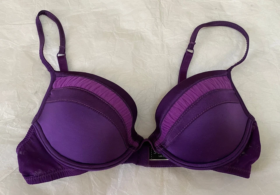 Sujetador push up Studio La Perla 32C púrpura bordado con aros Foto 3 de 4