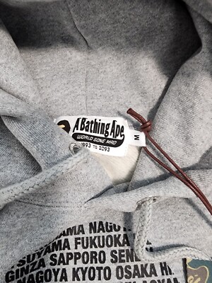 AUTHENTIC BAPE JAPAN APE HEAD PULLOVER HOODIE GRAY Size M (JAPAN