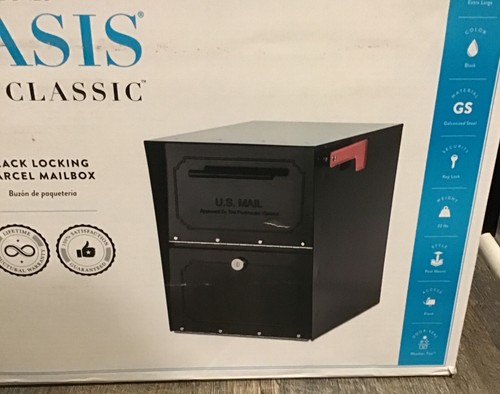 Oasis Classic Black 6200B-10 Extra Large Steel Locking High Security Mailbox - Picture 2 of 11