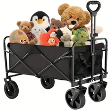 Foldable Plushie Wagon Stroller - 450LB All-Terrain Design with High Load Capaci