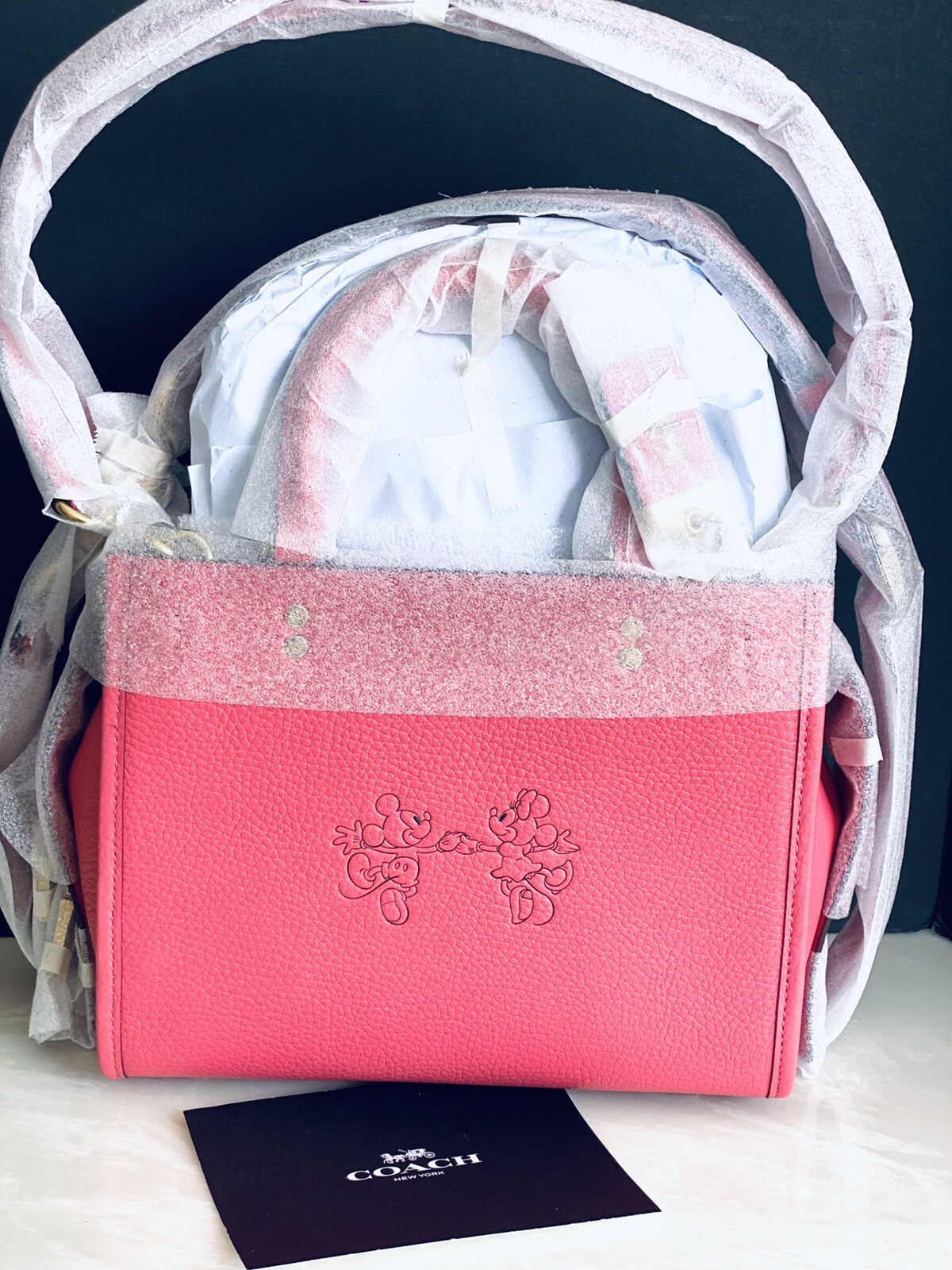 NWT COACH X DISNEY LIMITED EDITION WATERMELON MICKEY & MINNIE MOUSE ROGUE 25 image 2